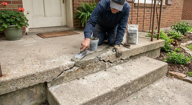Concrete Porch Repair in West Des Moines, IA
